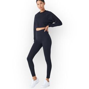 GIGI C Isabella Pullover Top Women's Medium Black Long Sleeve Cropped Textured